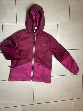 Wedze Decathlon Kids' Two-Tone Hooded Jacket - Berry & Fuchsia size 10